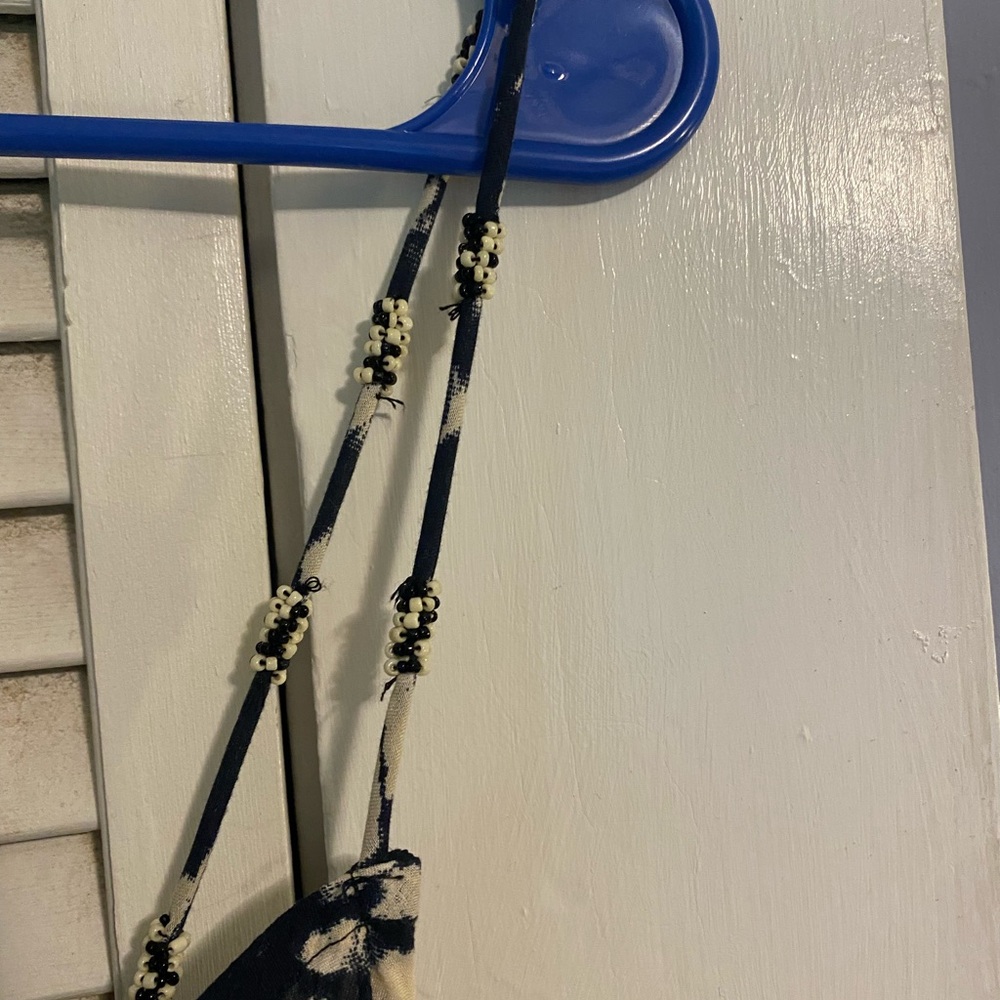 Zara Navy and Cream tie dye print Dress - Picture 2 of 5